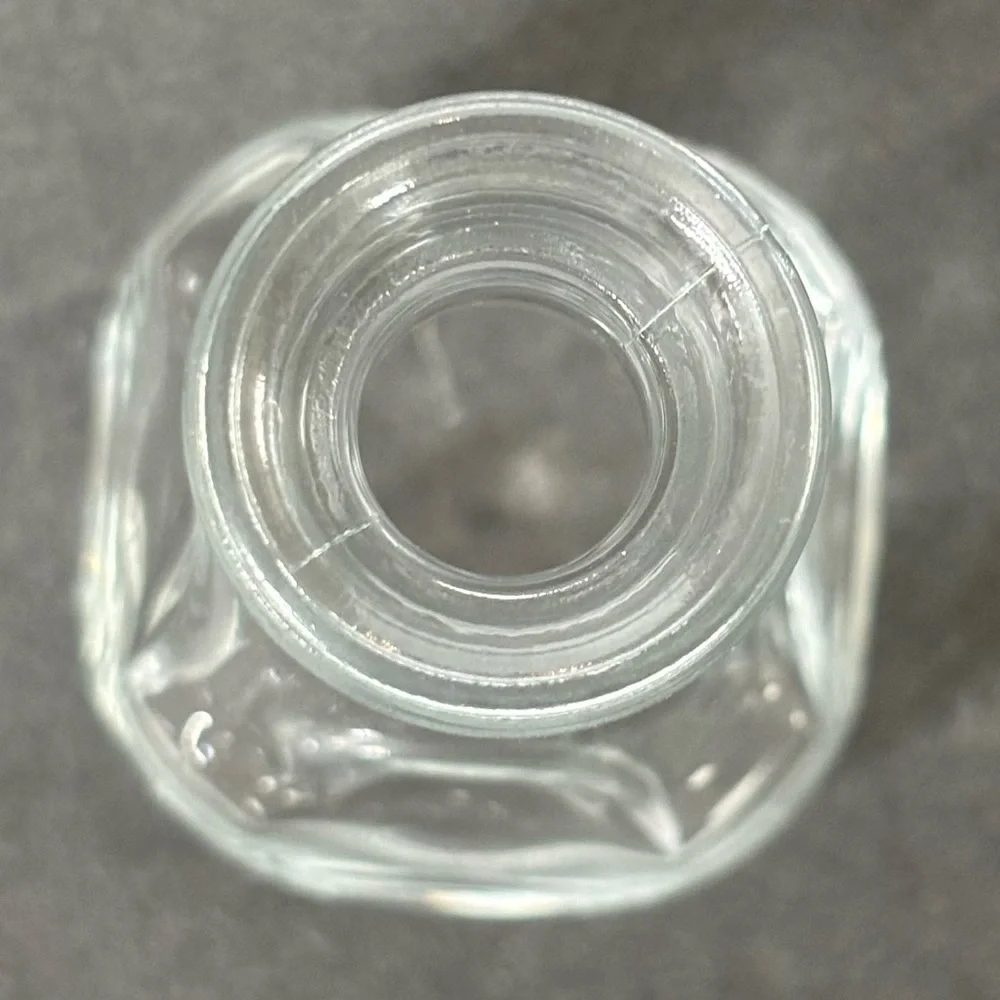 Vintage Mini Clear Glass Bottle/Bud Vase Pinch Thumbprint Bottle 3.5 Mexico Made